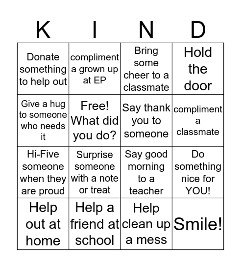 Clarence's Kindness Challenge! Bingo Card