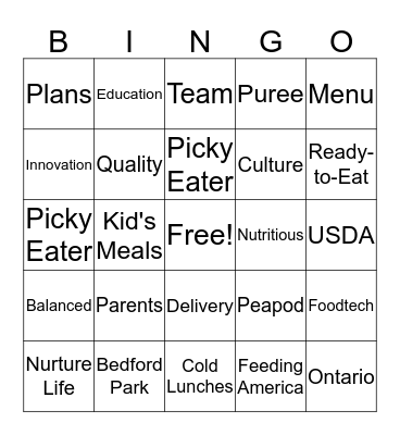 Nurture Life Holiday Bingo Card