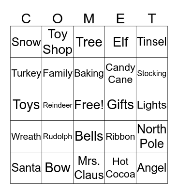 Christmas Bingo!! Bingo Card