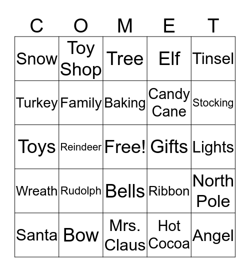 Christmas Bingo!! Bingo Card