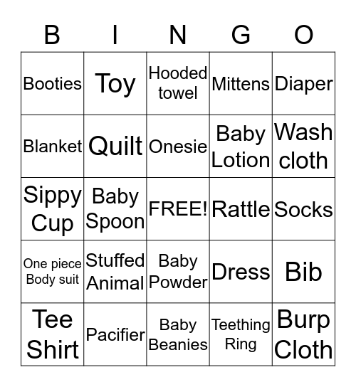 It's a Baby! Bingo Card
