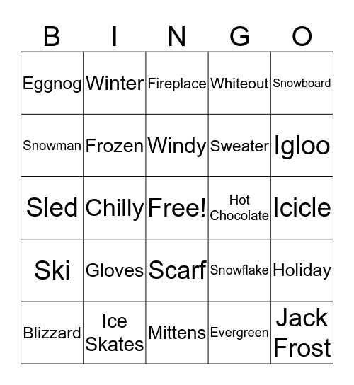 Winter BINGO! Bingo Card