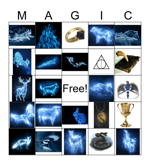 Patronus and Horcrux Bingo Card