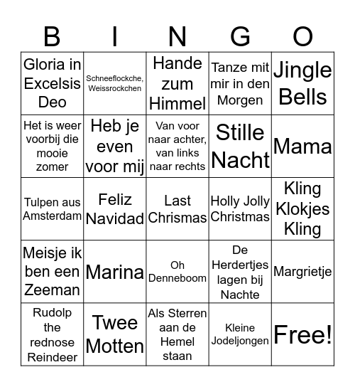 KERSTBINGO Card