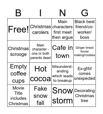 Hallmark Christmas Bingo  Bingo Card