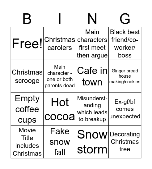 Hallmark Christmas Bingo  Bingo Card