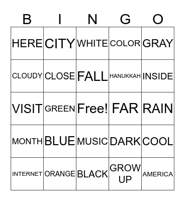 Master ASL Unit 3 Bingo Card