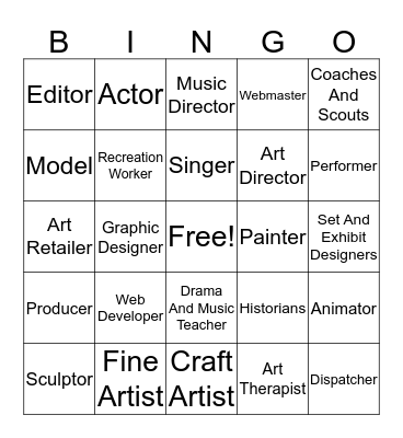 Art, A/V Technology, And Communications  Bingo Card