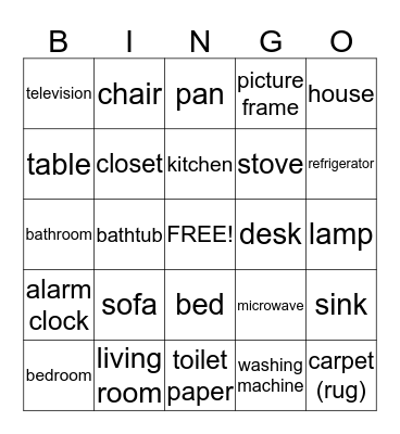 The Home Bingo Card