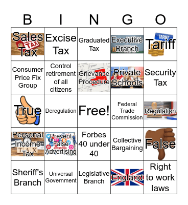 Government in Business Bingo Card