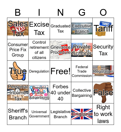 Government in Business Bingo Card
