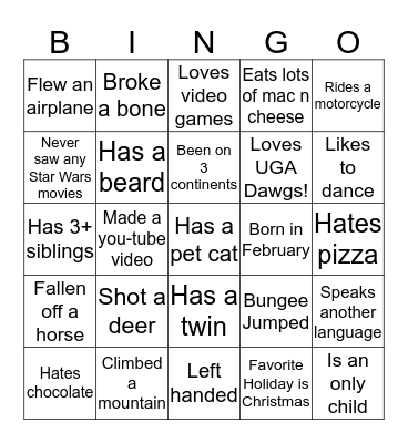 Men's Ministry Kick-off Bingo Card