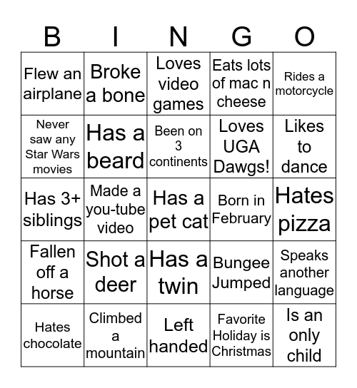 Men's Ministry Kick-off Bingo Card