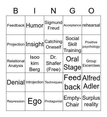Group Therapy  Bingo Card