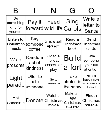 Christmas Bingo Card