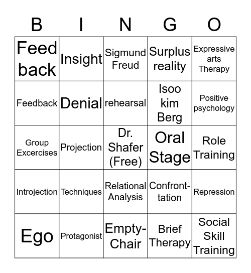 Group Therapy  Bingo Card