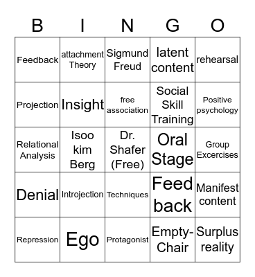 Group Therapy  Bingo Card