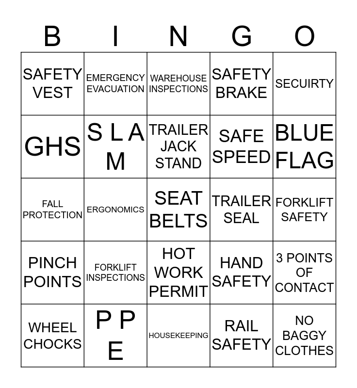 Safety Bingo