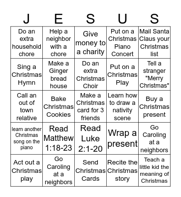 Christmas Bingo Card