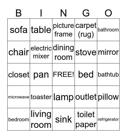 The Home Bingo Card