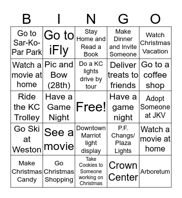 Christmas Bingo Card