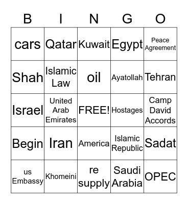group 2    hour 4 Bingo Card