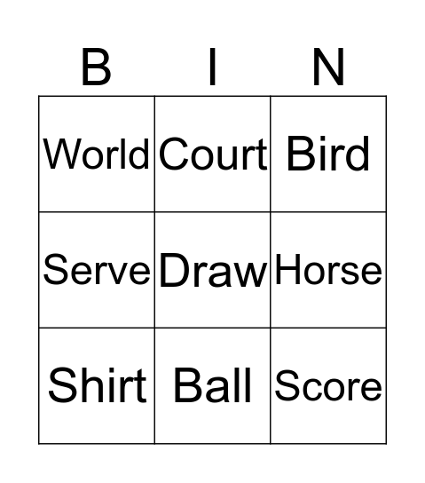 Sound Bingo Card