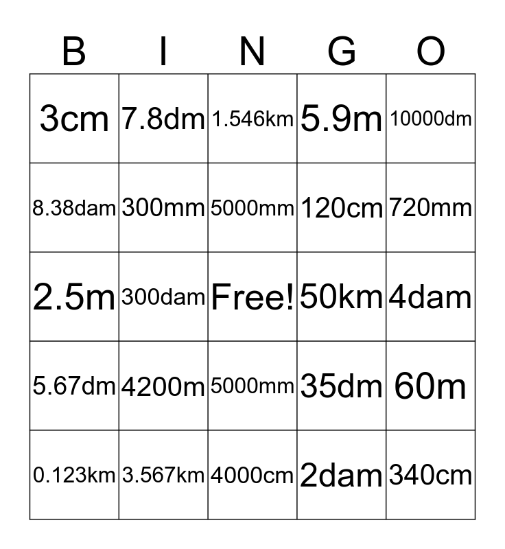 Conversion Bingo Card
