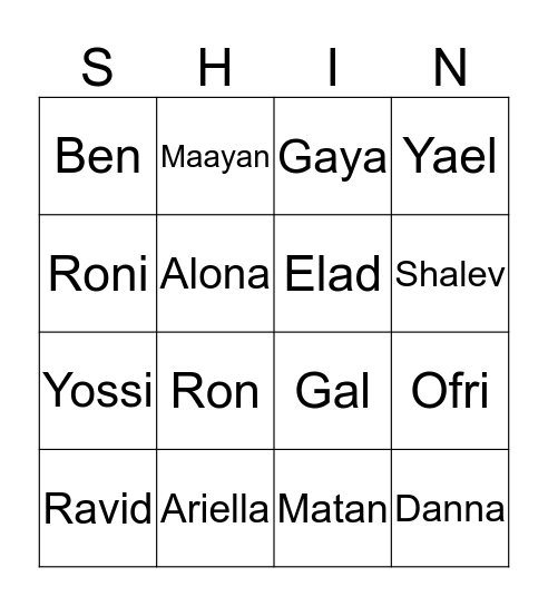 Shinshingo Bingo Card