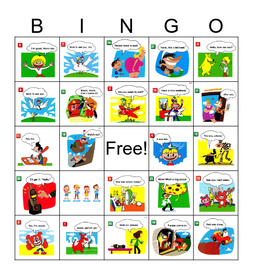 Useful Phrases Bingo Card