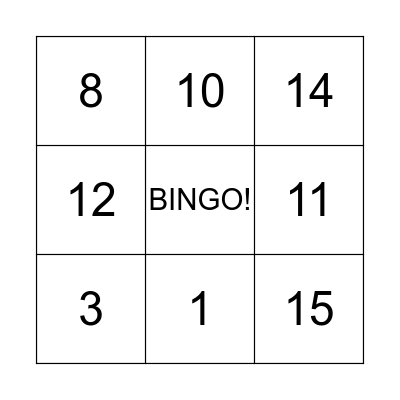 Kidsclub mini Bingo Card