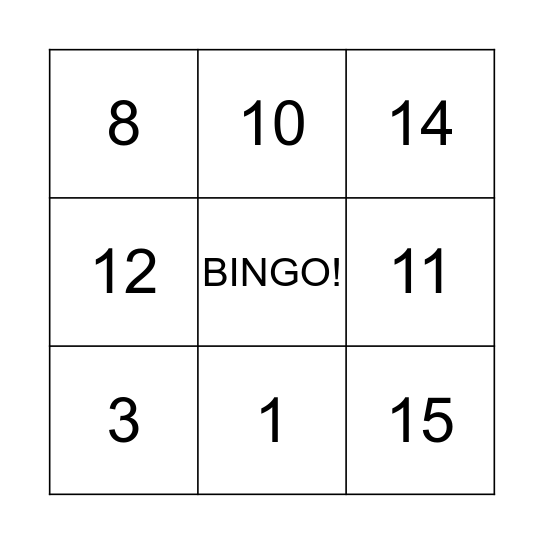 Kidsclub mini Bingo Card