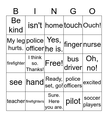 Review  Bingo Card