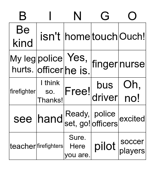 Review  Bingo Card