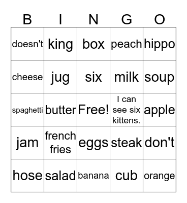 Unit 3  Bingo Card