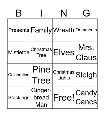 Christmas Bingo Card