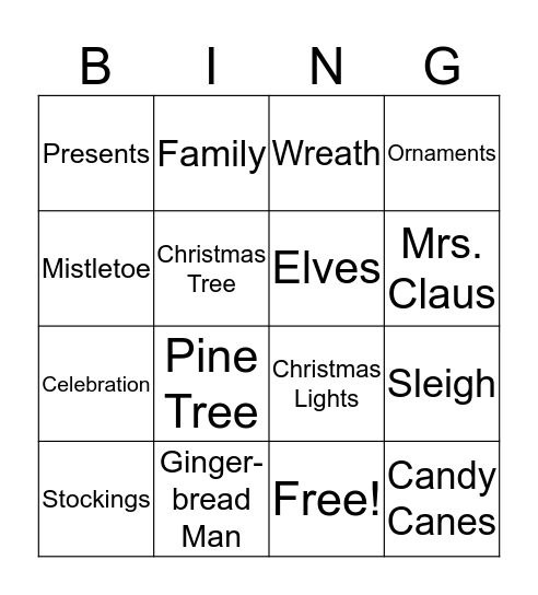 Christmas Bingo Card