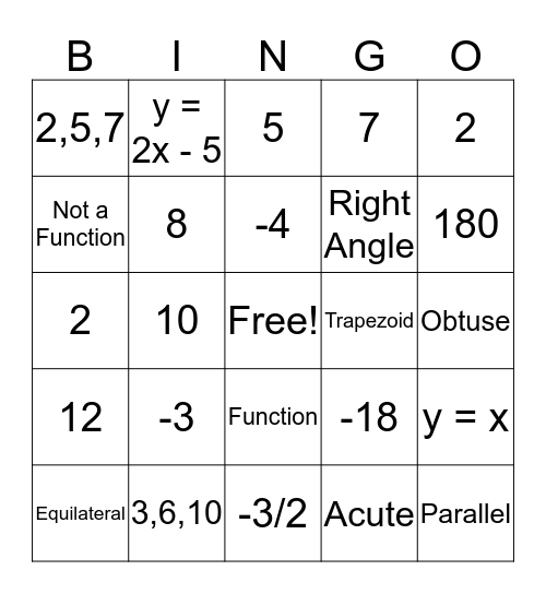 Bingo 1 Bingo Card