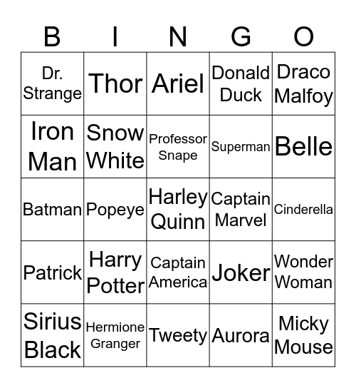 Chér Bingo Card