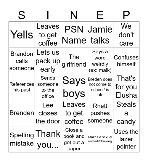 Pen Island Inc Bingo Card