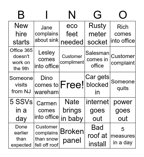 office bingo questions