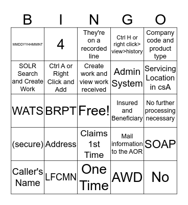 Bingo Card