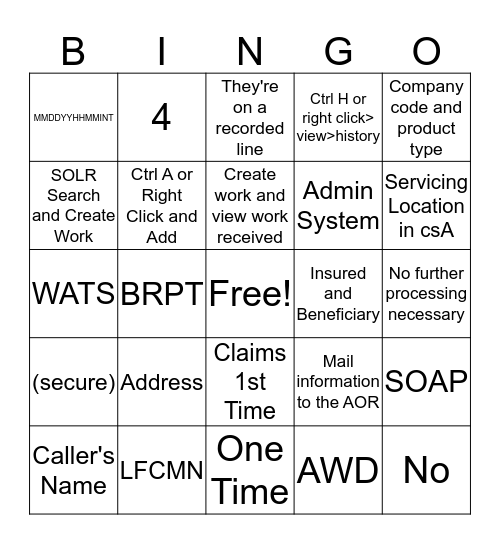 Bingo Card