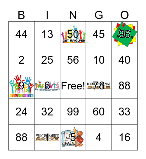 Family Night Bingo Card