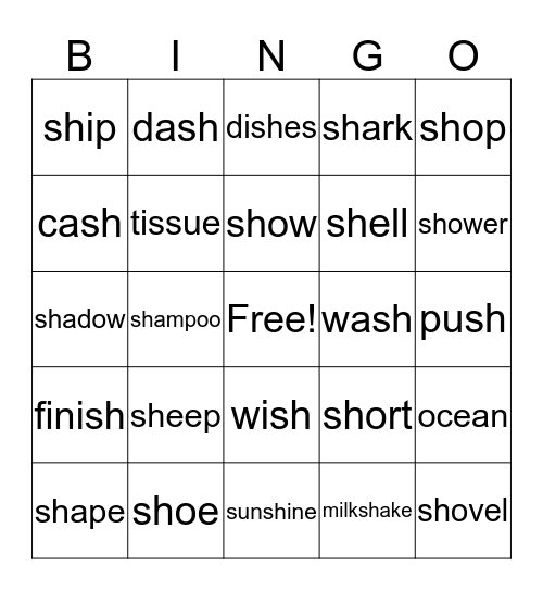 /sh/ Bingo Card