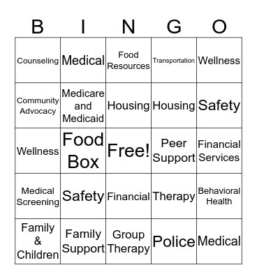 Copa Health Resource Fair Bingo  Bingo Card