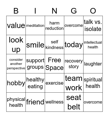 Health Bingo Card