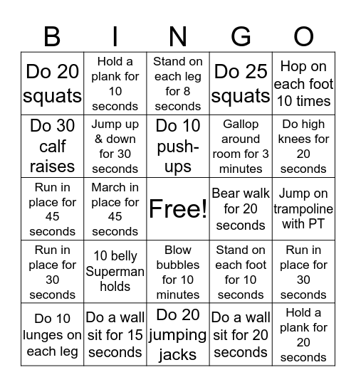 Brianna Bingo! Bingo Card