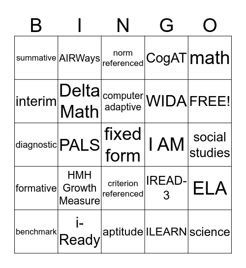Keeping Up With the Kassessments Bingo Card
