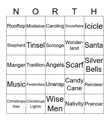 Holiday Bingo Card